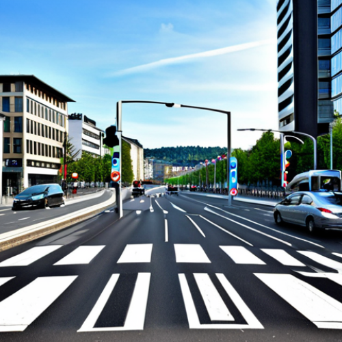 Home 8 Smart Traffic Management in Stuttgart**
"A modern street scene in Stuttgart, Germany, featuring intelligent traffic lights dynamically adjusting to real-time traffic flow. Sleek, modern cars and buses move smoothly. Buildings are visible in the background. The scene conveys efficiency and order. Fully clothed pedestrians are visible on sidewalks. Safe for work, appropriate content, professional, natural proportions, perfect anatomy, well-formed hands, modest clothing, high quality."
**